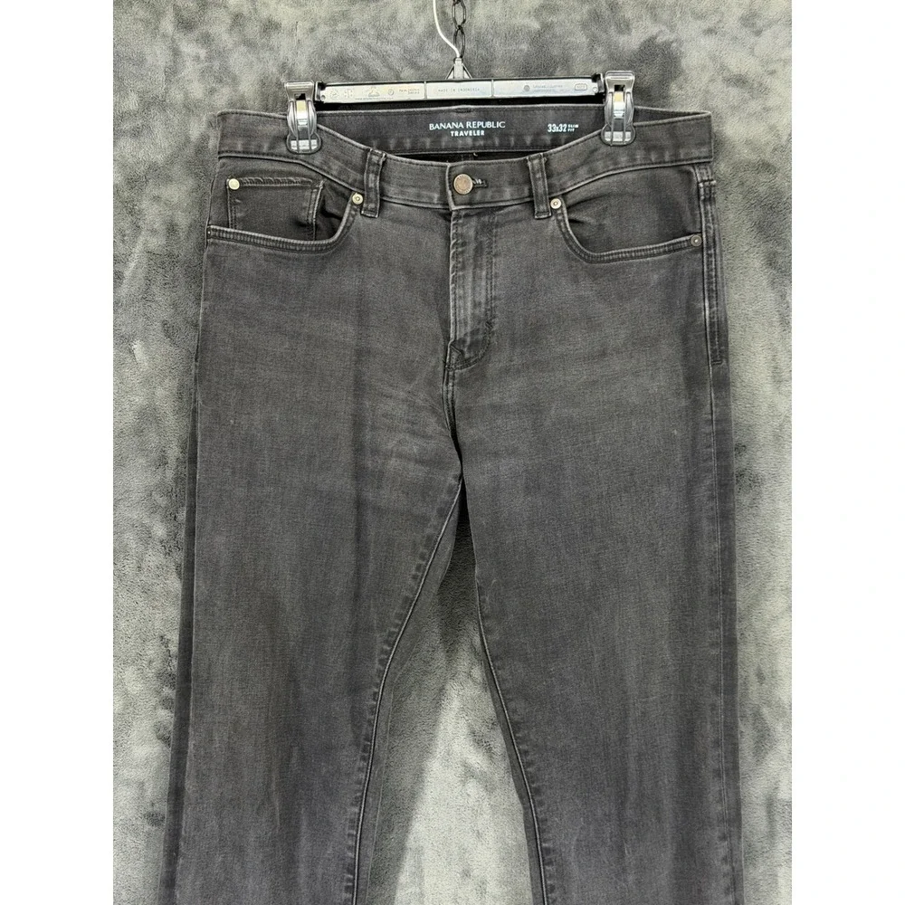 Banana Republic Traveler Slim Luxe Pants Mens 33x32‎ True Black 389371-00